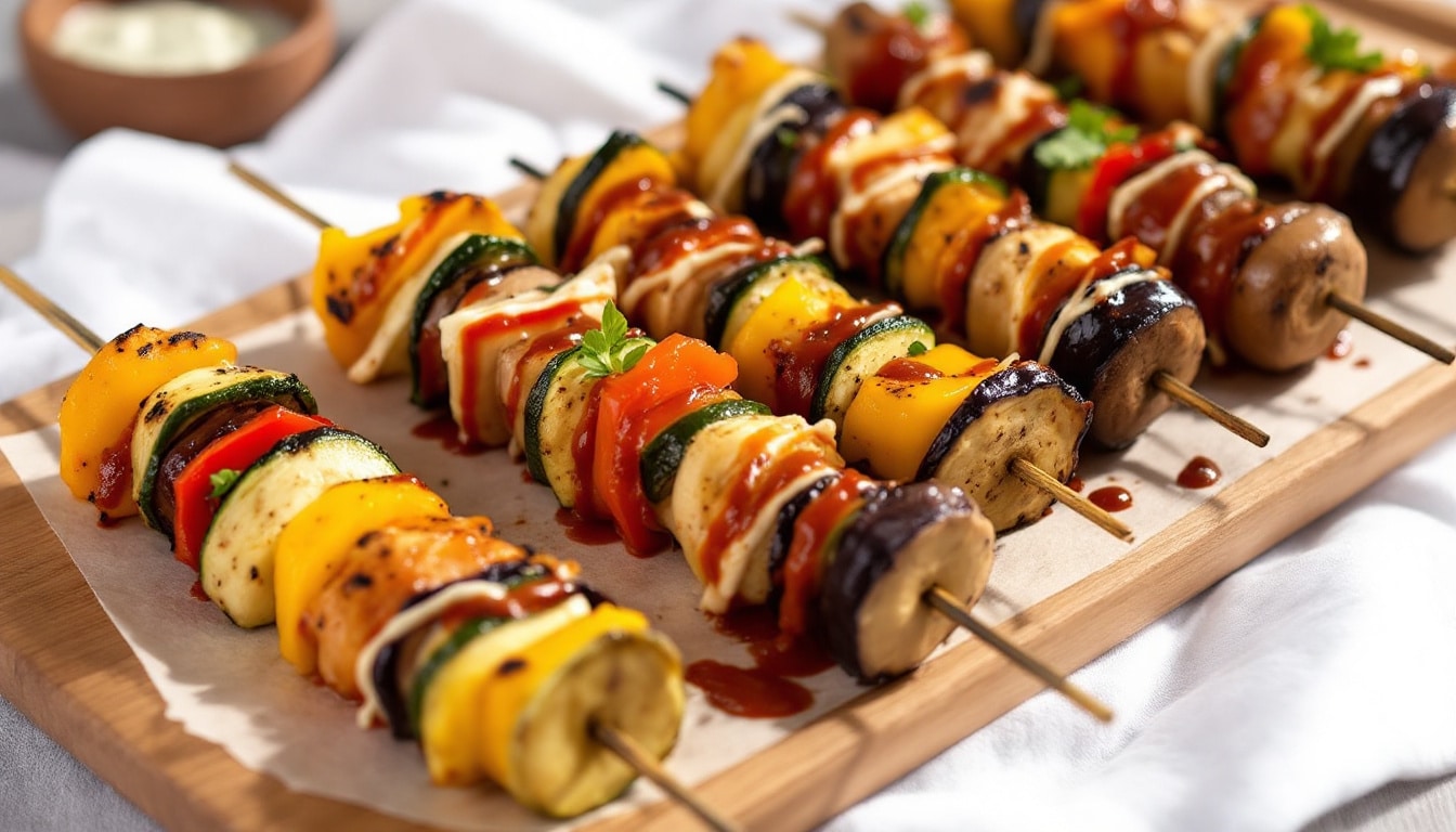 découvrez notre recette innovante de kebabs au brocoli rôti, accompagnés d'une délicieuse sauce tahini. un plat sain, savoureux et idéal pour varier vos repas végétariens !