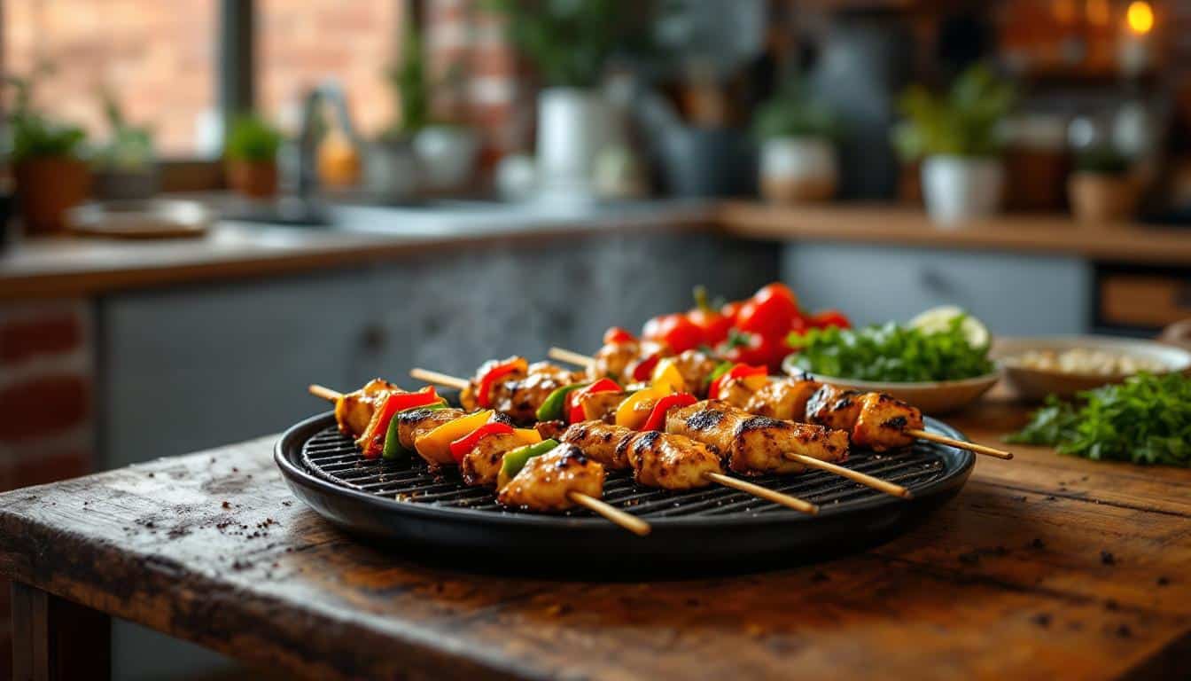 découvrez notre recette de kebabs au poulet tikka, marinés aux épices et servis avec une délicieuse sauce yaourt. un plat savoureux, facile à réaliser et parfait pour un repas convivial aux saveurs indiennes.