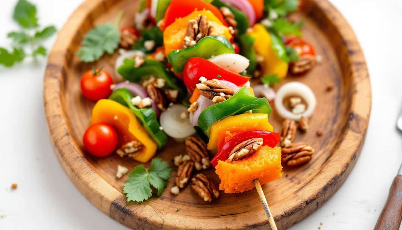 découvrez notre recette originale de kebabs aux noix de pécan et carottes râpées : une alliance gourmande et croquante pour un repas sain, savoureux et plein de fraîcheur !