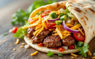 Les kebabs au fromage râpé et légumes croquants